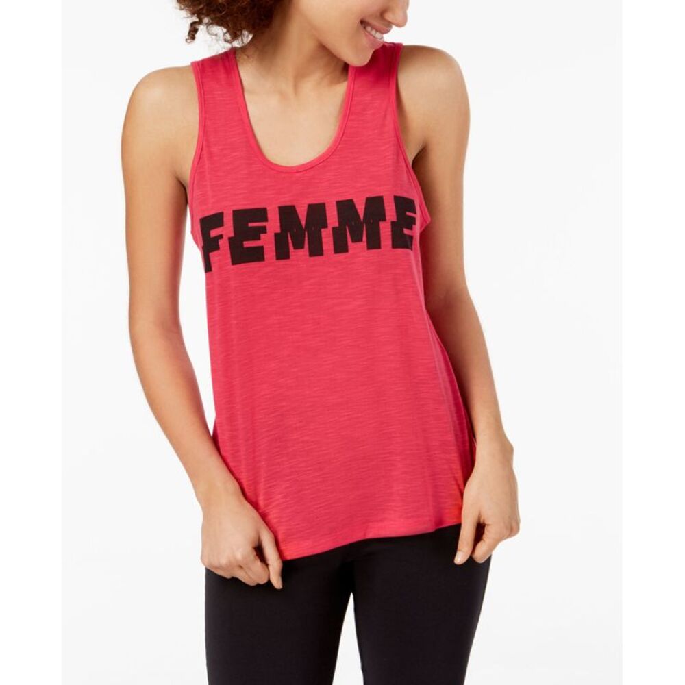 Material Girl Active Juniors Femme Graphic Knot Back Tank Top
